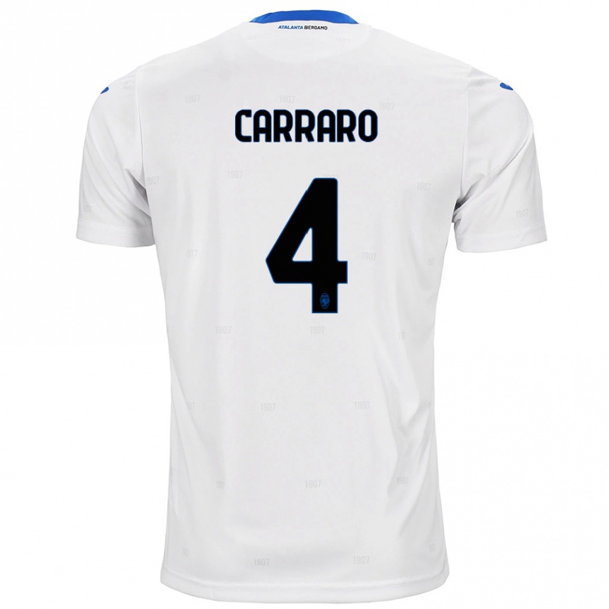 Enfant Football Maillot Marco Carraro #4 Blanc Tenues Extérieur 2024/25