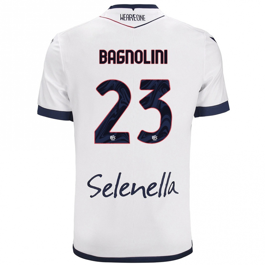 Enfant Football Maillot Nicola Bagnolini #23 Blanc Bleu Royal Tenues Extérieur 2024/25