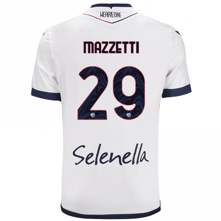 Enfant Football Maillot Gabriele Mazzetti #29 Blanc Bleu Royal Tenues Extérieur 2024/25