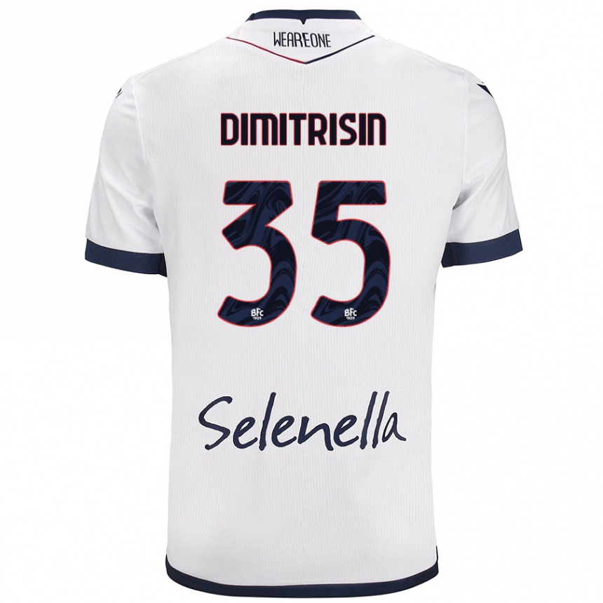 Enfant Football Maillot Danila Dimitrișin #35 Blanc Bleu Royal Tenues Extérieur 2024/25