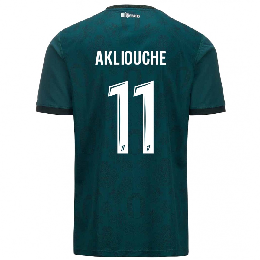 Enfant Football Maillot Maghnes Akliouche #11 Vert Foncé Tenues Extérieur 2024/25