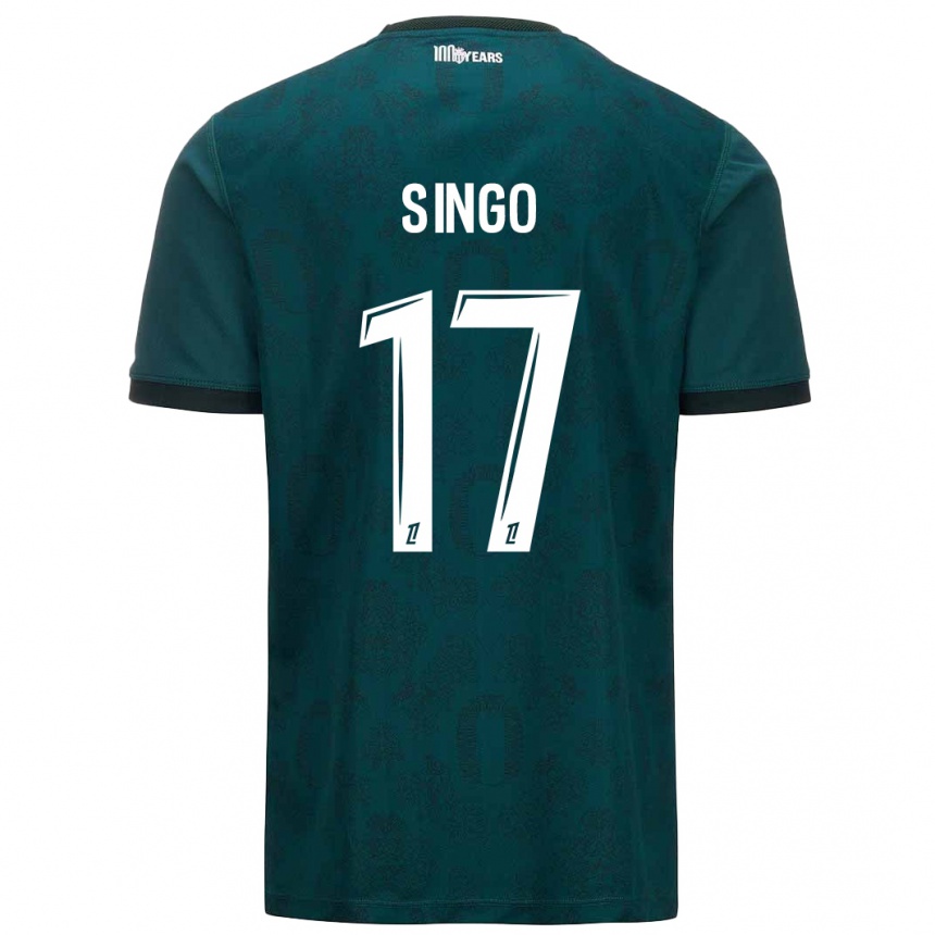 Enfant Football Maillot Wilfried Singo #17 Vert Foncé Tenues Extérieur 2024/25