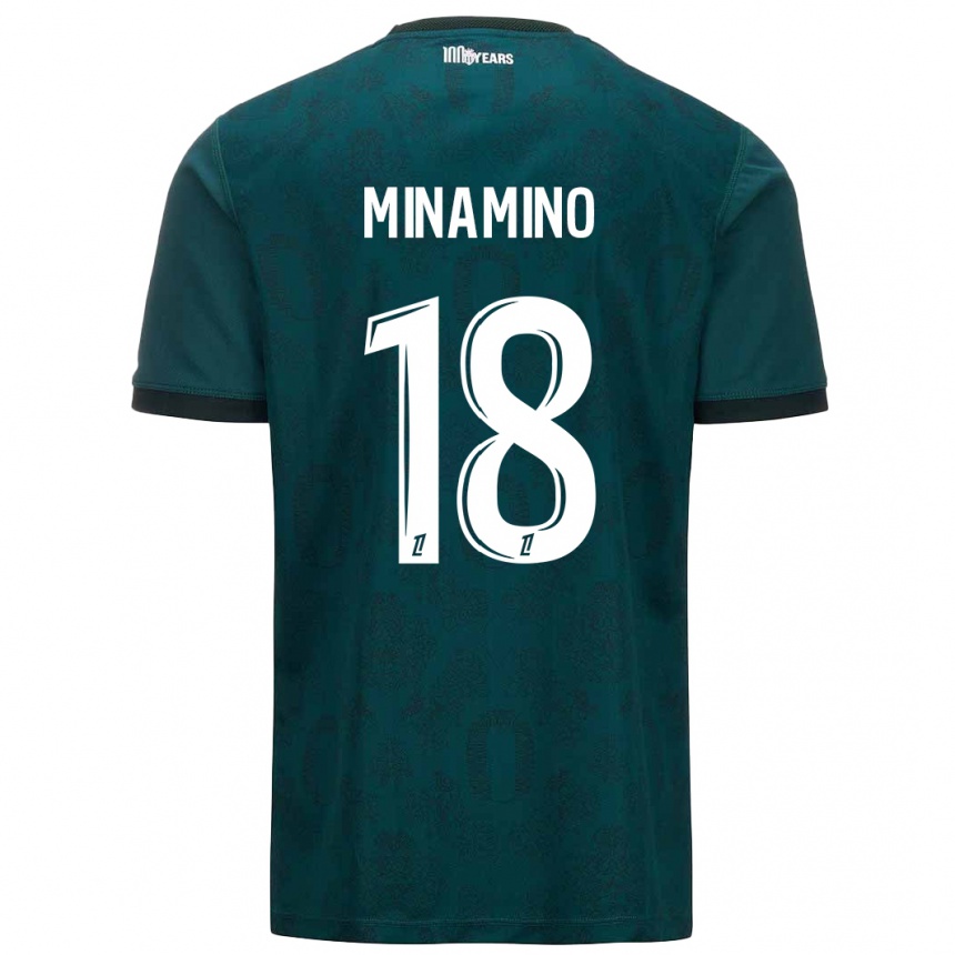 Enfant Football Maillot Takumi Minamino #18 Vert Foncé Tenues Extérieur 2024/25