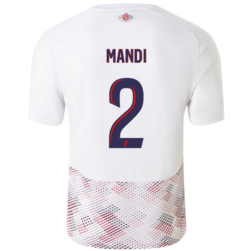 Enfant Football Maillot Aïssa Mandi #2 Blanc Bleu Royal Tenues Extérieur 2024/25