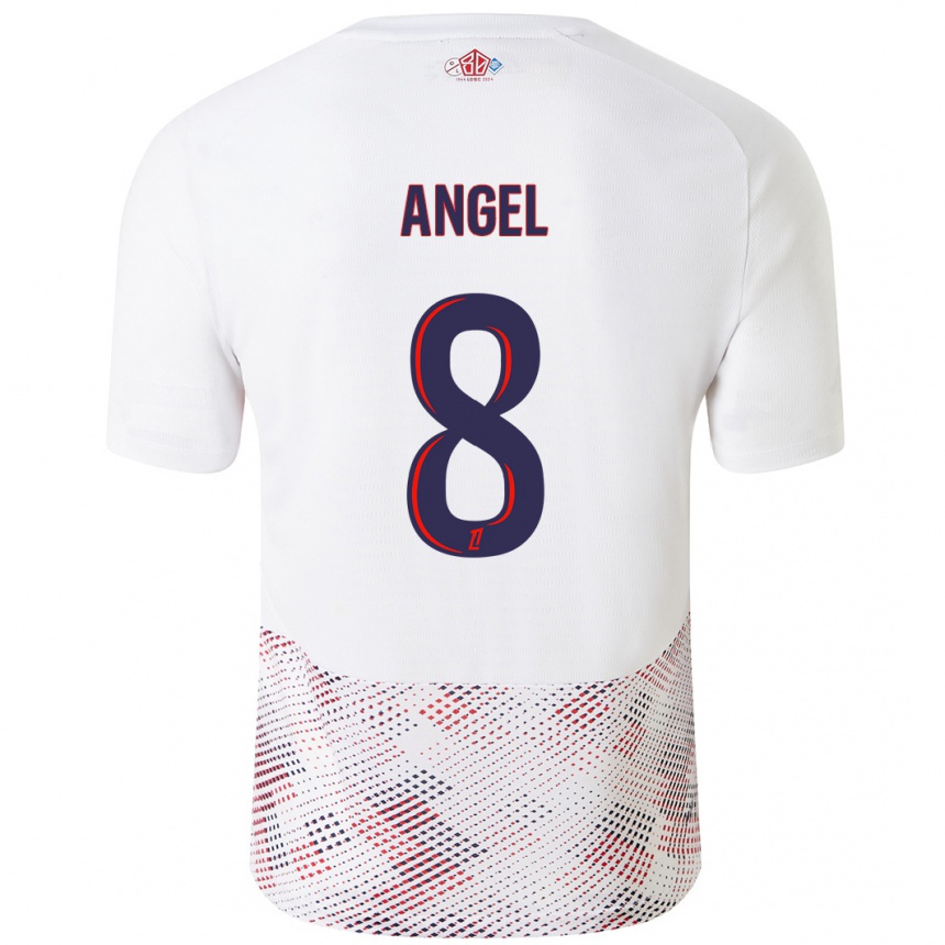 Enfant Football Maillot Angel Gomes #8 Blanc Bleu Royal Tenues Extérieur 2024/25