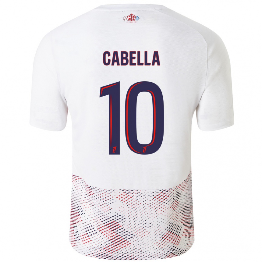 Enfant Football Maillot Rémy Cabella #10 Blanc Bleu Royal Tenues Extérieur 2024/25