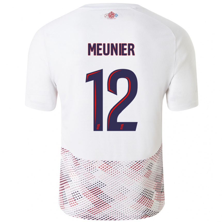 Enfant Football Maillot Thomas Meunier #12 Blanc Bleu Royal Tenues Extérieur 2024/25