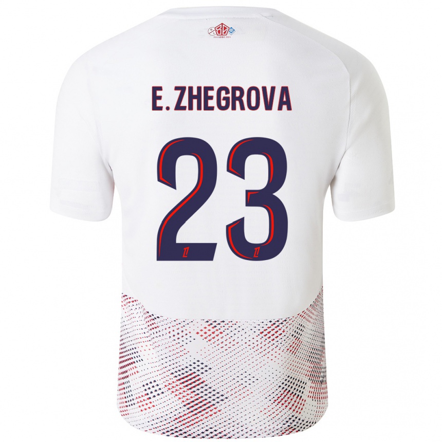 Enfant Football Maillot Edon Zhegrova #23 Blanc Bleu Royal Tenues Extérieur 2024/25