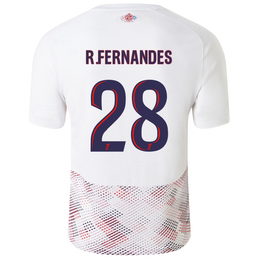 Enfant Football Maillot Rafael Fernandes #28 Blanc Bleu Royal Tenues Extérieur 2024/25