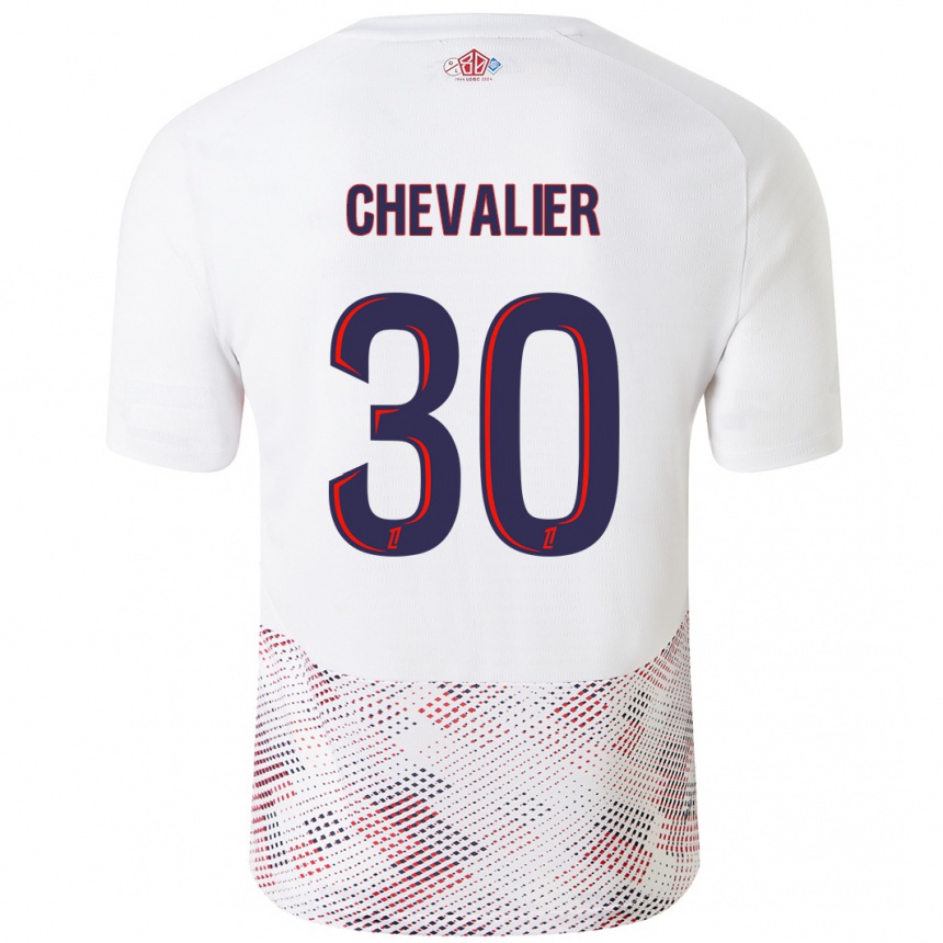 Enfant Football Maillot Lucas Chevalier #30 Blanc Bleu Royal Tenues Extérieur 2024/25