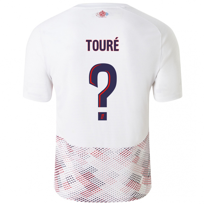 Enfant Football Maillot Ousmane Touré #0 Blanc Bleu Royal Tenues Extérieur 2024/25