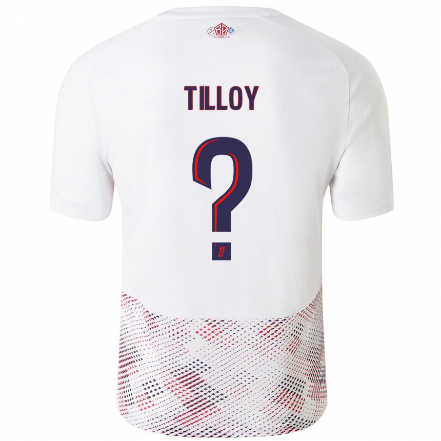 Enfant Football Maillot Paul Tilloy #0 Blanc Bleu Royal Tenues Extérieur 2024/25