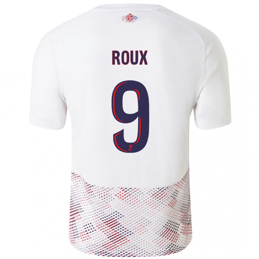 Enfant Football Maillot Danielle Roux #9 Blanc Bleu Royal Tenues Extérieur 2024/25