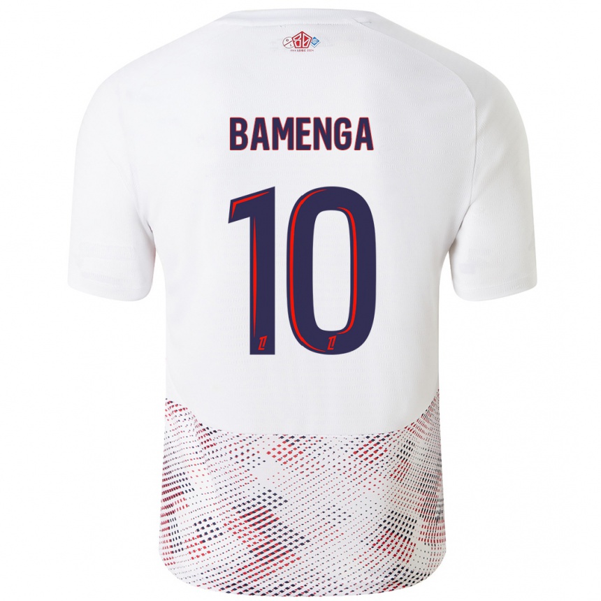 Enfant Football Maillot Naomie Bamenga #10 Blanc Bleu Royal Tenues Extérieur 2024/25