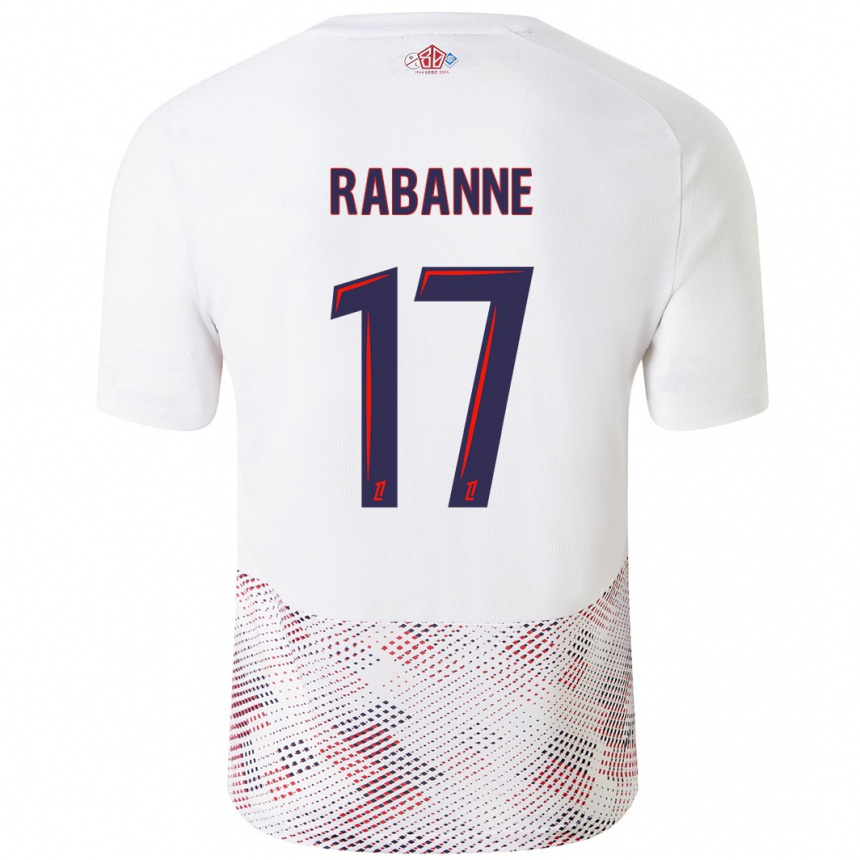 Enfant Football Maillot Julie Rabanne #17 Blanc Bleu Royal Tenues Extérieur 2024/25