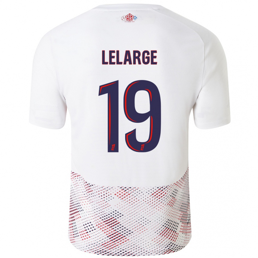 Enfant Football Maillot Claire Lelarge #19 Blanc Bleu Royal Tenues Extérieur 2024/25