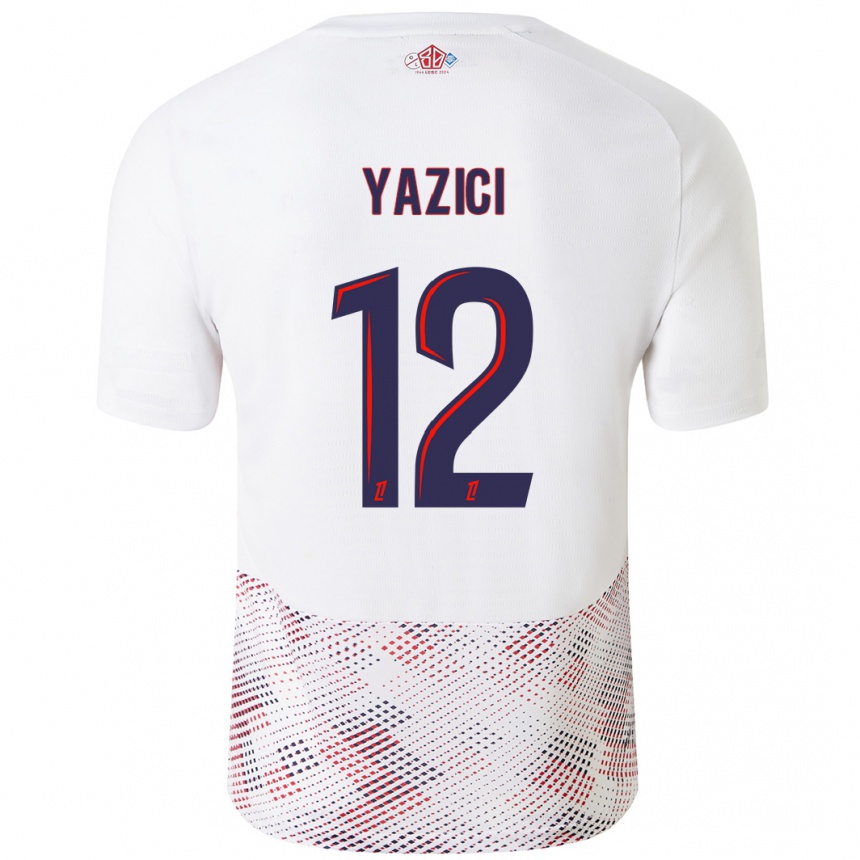 Enfant Football Maillot Yusuf Yazici #12 Blanc Bleu Royal Tenues Extérieur 2024/25