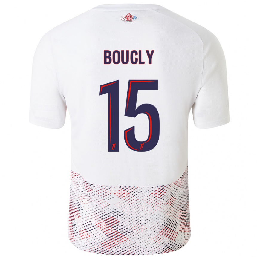 Enfant Football Maillot Maite Boucly #15 Blanc Bleu Royal Tenues Extérieur 2024/25