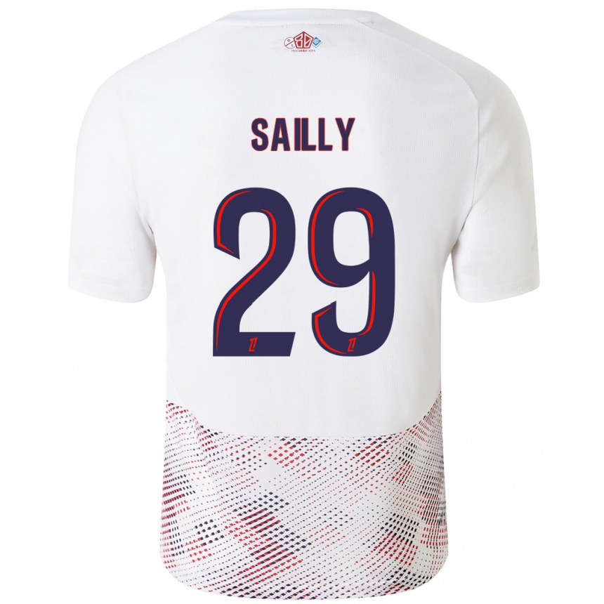 Enfant Football Maillot Charlotte Sailly #29 Blanc Bleu Royal Tenues Extérieur 2024/25