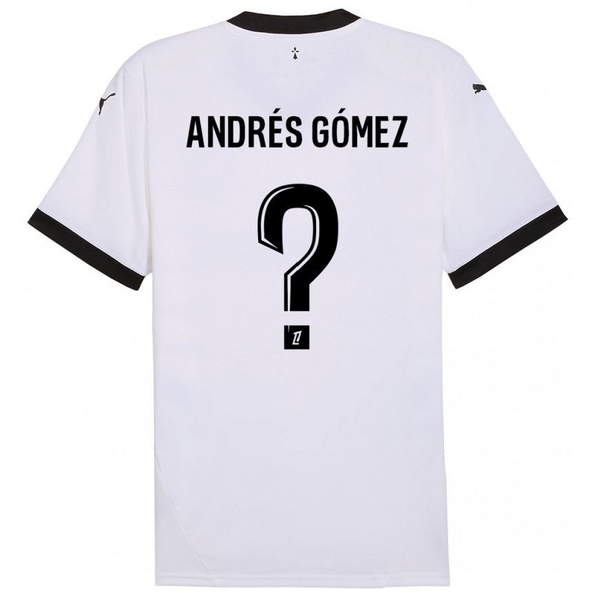 Enfant Football Maillot Carlos Andrés Gómez #0 Blanc Noir Tenues Extérieur 2024/25