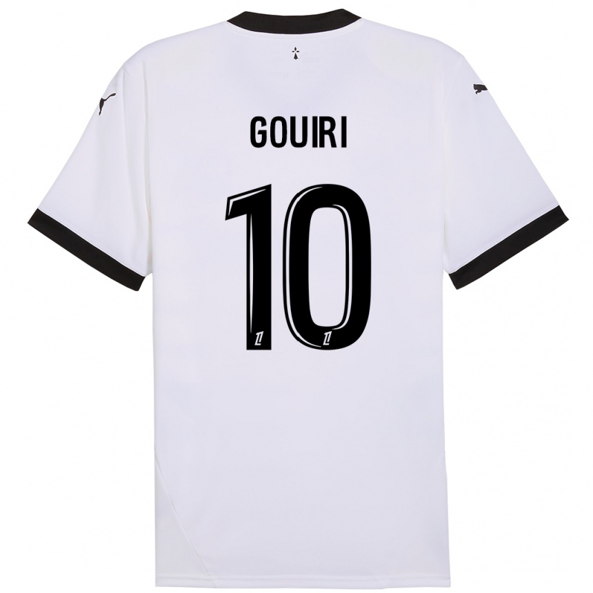 Enfant Football Maillot Amine Gouiri #10 Blanc Noir Tenues Extérieur 2024/25