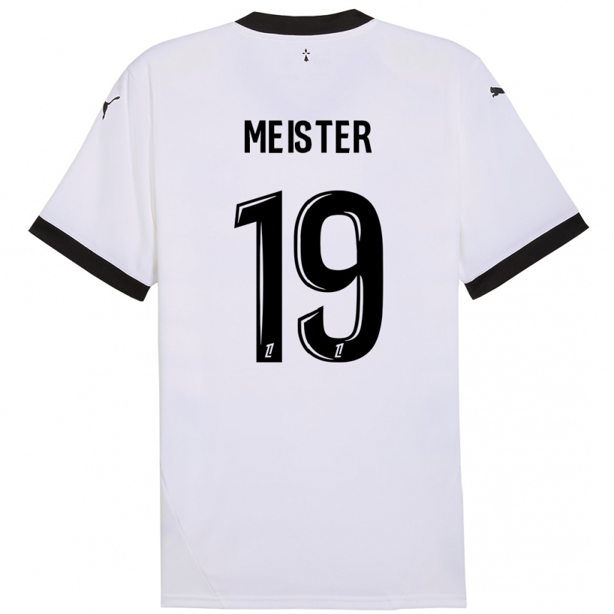 Enfant Football Maillot Henrik Meister #19 Blanc Noir Tenues Extérieur 2024/25