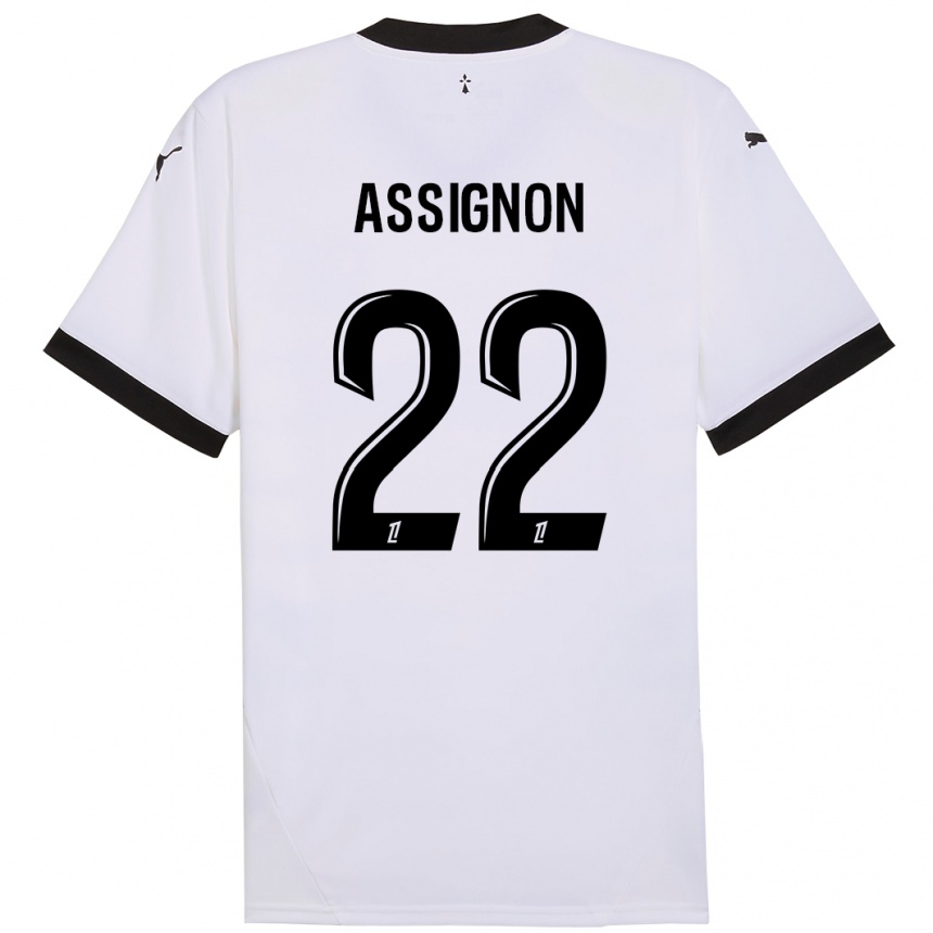 Enfant Football Maillot Lorenz Assignon #22 Blanc Noir Tenues Extérieur 2024/25