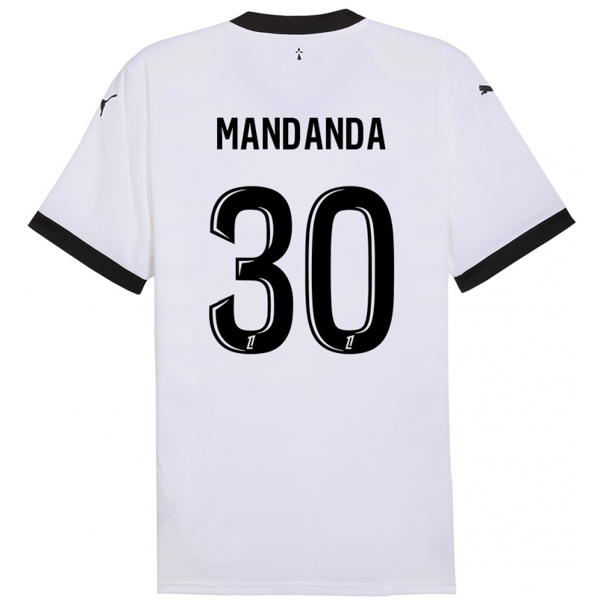 Enfant Football Maillot Steve Mandanda #30 Blanc Noir Tenues Extérieur 2024/25