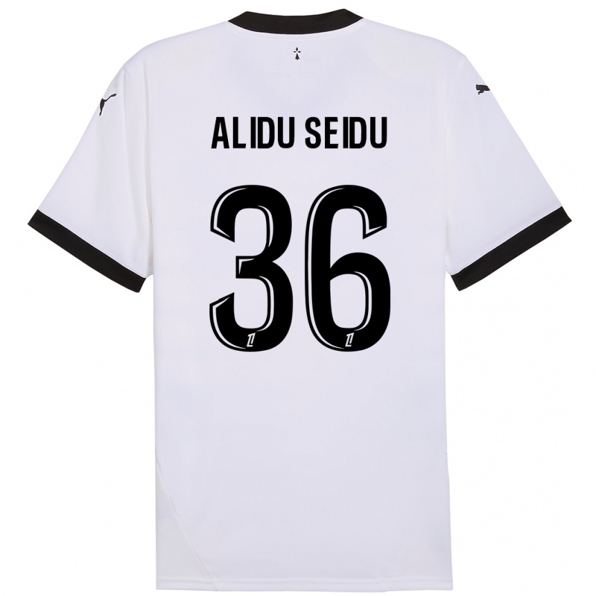 Enfant Football Maillot Alidu Seidu #36 Blanc Noir Tenues Extérieur 2024/25