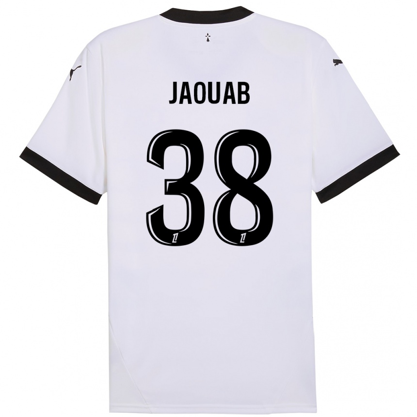 Enfant Football Maillot Mohamed Jaouab #38 Blanc Noir Tenues Extérieur 2024/25