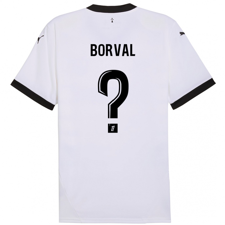 Enfant Football Maillot Cyril Borval #0 Blanc Noir Tenues Extérieur 2024/25