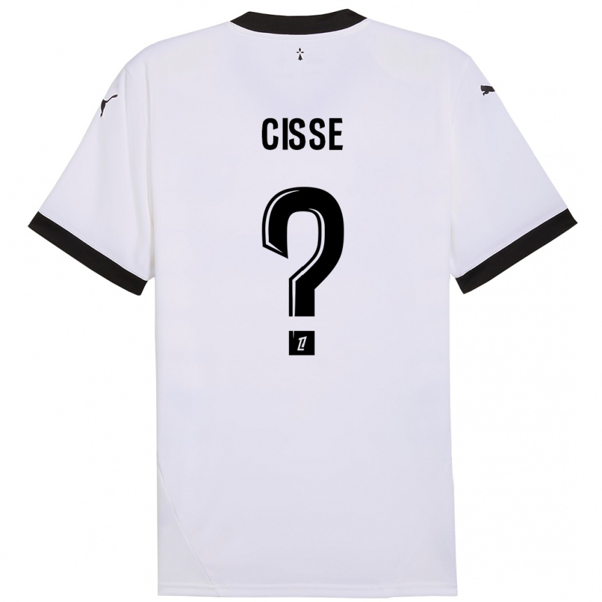 Enfant Football Maillot Djaoui Cissé #0 Blanc Noir Tenues Extérieur 2024/25