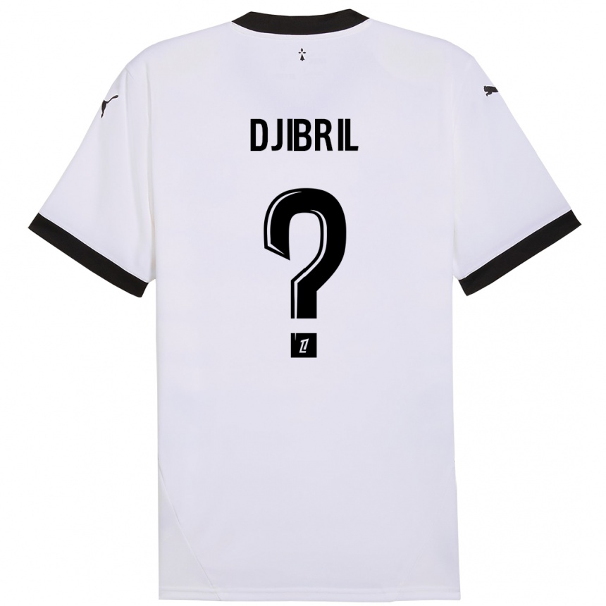 Enfant Football Maillot Djibril Diallo #0 Blanc Noir Tenues Extérieur 2024/25