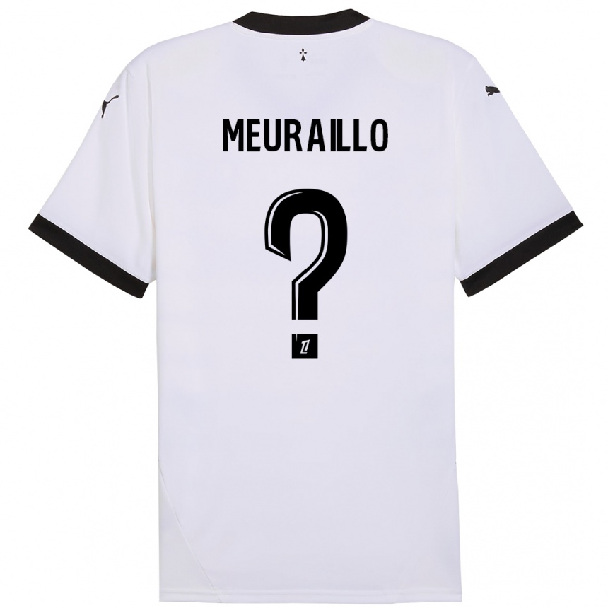 Enfant Football Maillot Thâo Mouapa Mwa Meuraillo #0 Blanc Noir Tenues Extérieur 2024/25