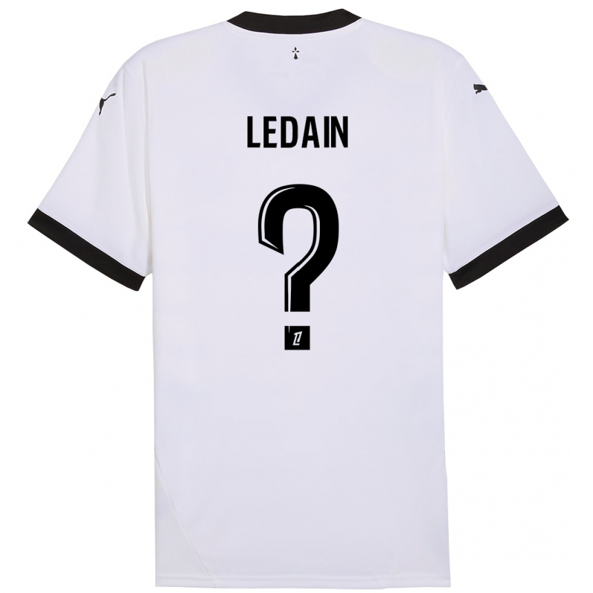 Enfant Football Maillot Samuel Ledain #0 Blanc Noir Tenues Extérieur 2024/25