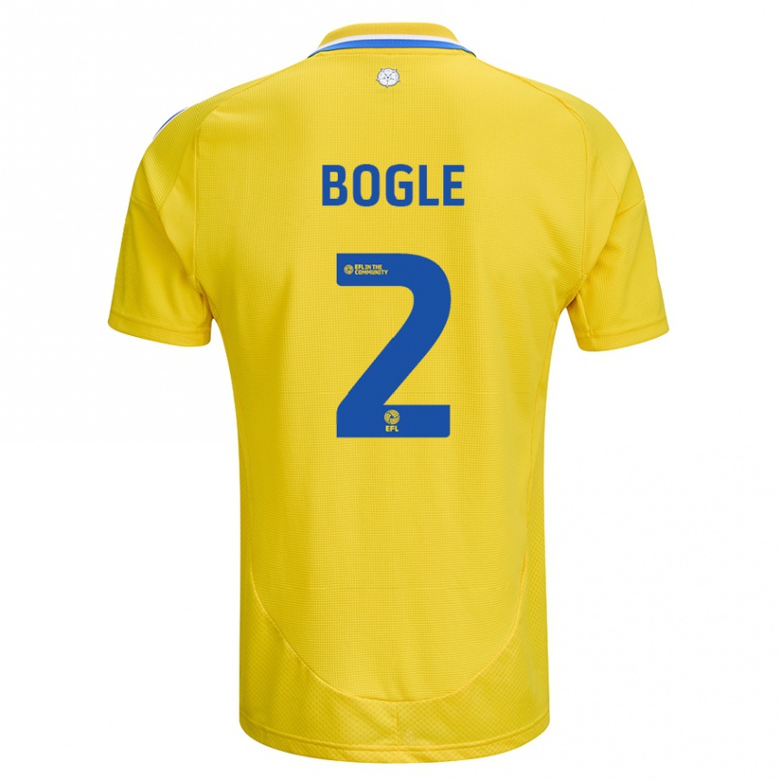 Enfant Football Maillot Jayden Bogle #2 Jaune Bleu Tenues Extérieur 2024/25