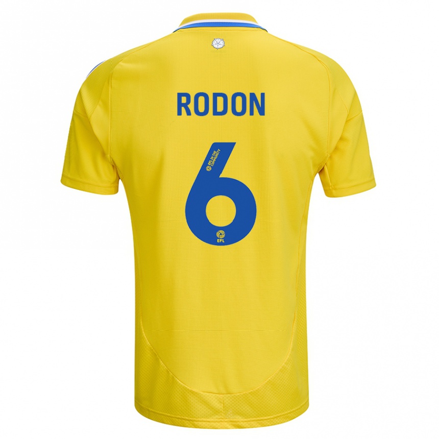 Enfant Football Maillot Joe Rodon #6 Jaune Bleu Tenues Extérieur 2024/25