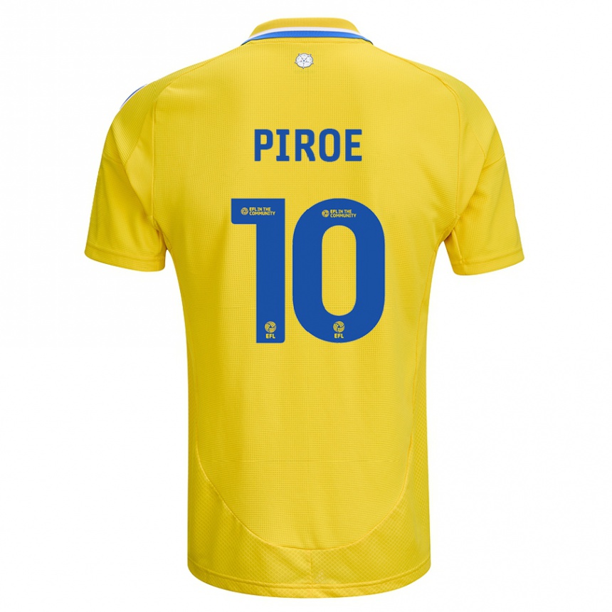 Enfant Football Maillot Joël Piroe #10 Jaune Bleu Tenues Extérieur 2024/25