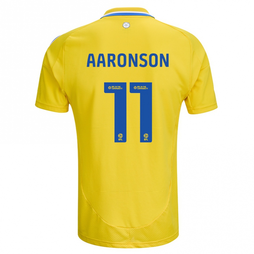 Enfant Football Maillot Brenden Aaronson #11 Jaune Bleu Tenues Extérieur 2024/25