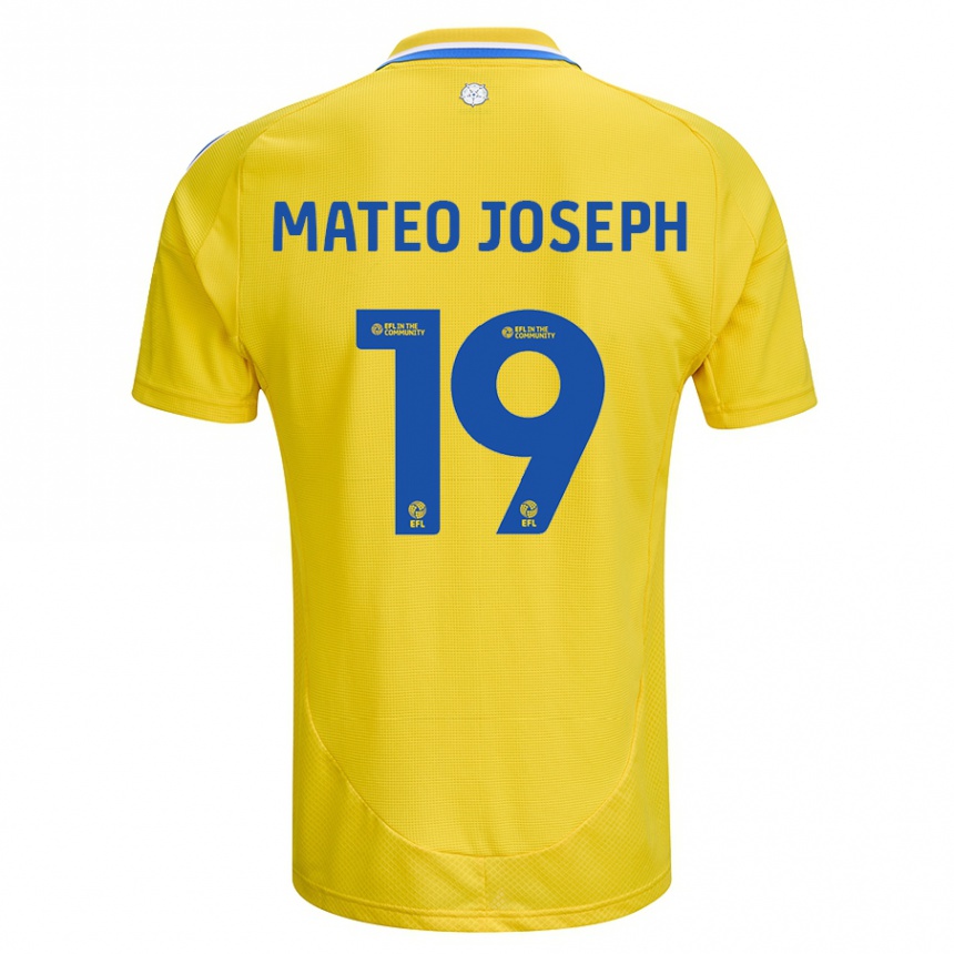 Enfant Football Maillot Mateo Joseph #19 Jaune Bleu Tenues Extérieur 2024/25