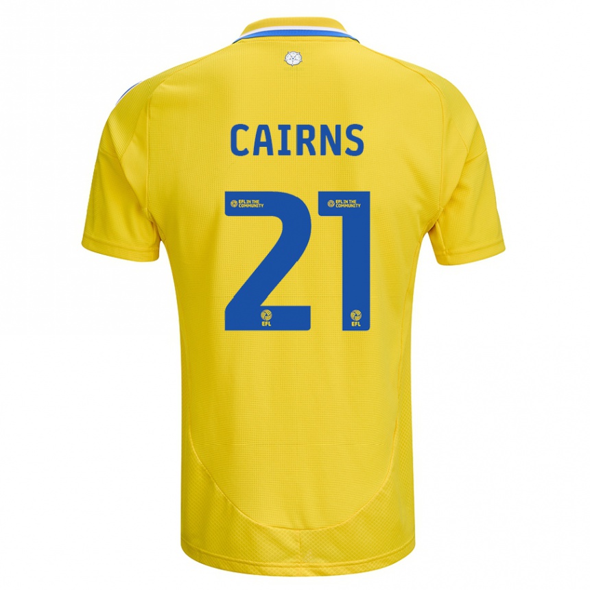 Enfant Football Maillot Alex Cairns #21 Jaune Bleu Tenues Extérieur 2024/25