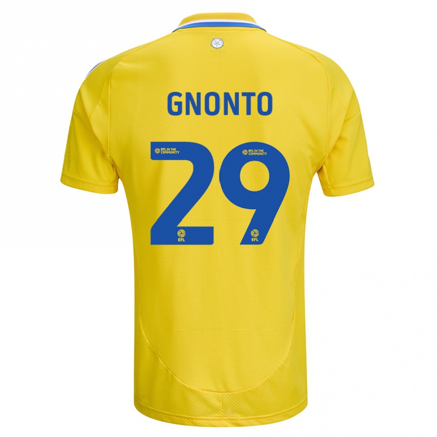 Enfant Football Maillot Wilfried Gnonto #29 Jaune Bleu Tenues Extérieur 2024/25