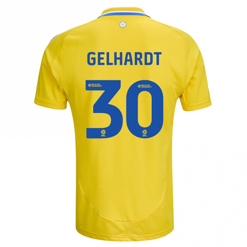 Enfant Football Maillot Joe Gelhardt #30 Jaune Bleu Tenues Extérieur 2024/25