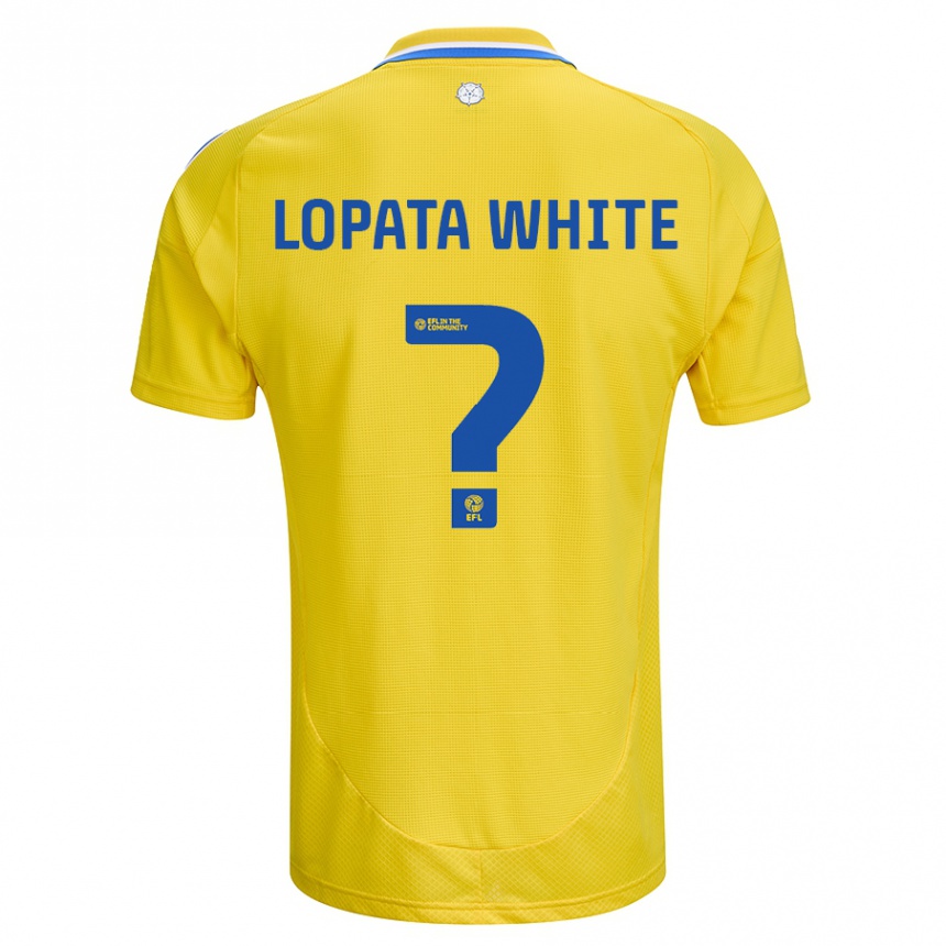 Enfant Football Maillot Reuben Lopata-White #0 Jaune Bleu Tenues Extérieur 2024/25