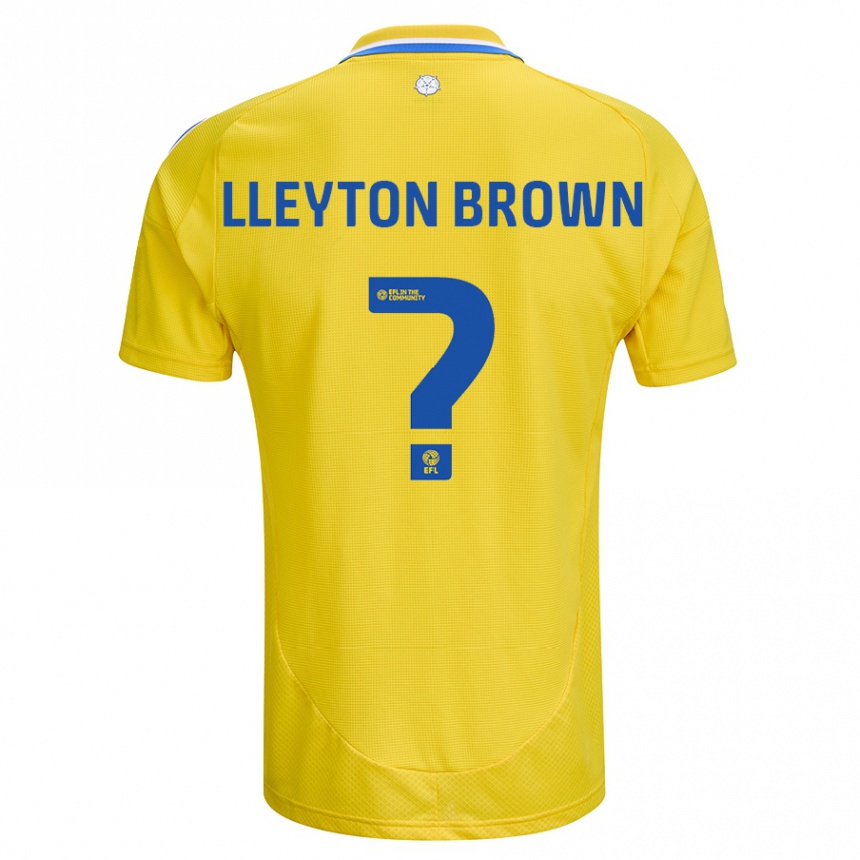 Enfant Football Maillot Lleyton Brown #0 Jaune Bleu Tenues Extérieur 2024/25