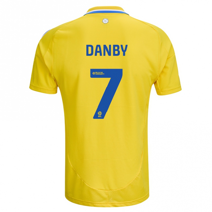 Enfant Football Maillot Sarah Danby #7 Jaune Bleu Tenues Extérieur 2024/25