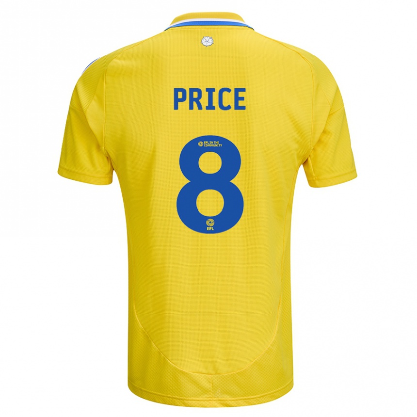 Enfant Football Maillot Leoni Price #8 Jaune Bleu Tenues Extérieur 2024/25