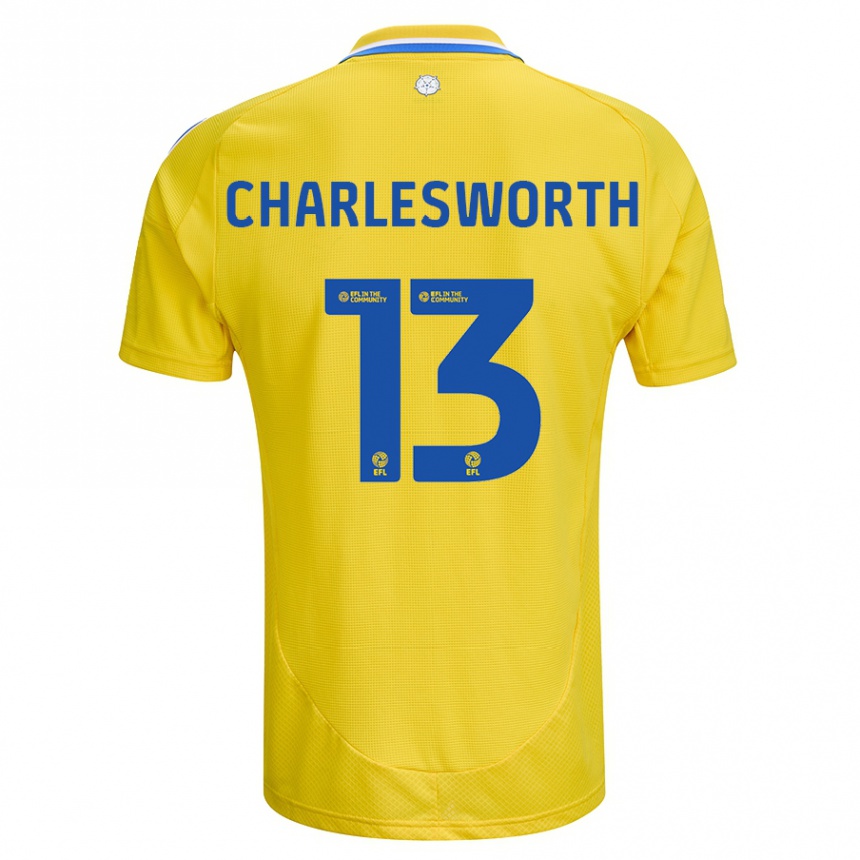 Enfant Football Maillot Millie Robshaw-Charlesworth #13 Jaune Bleu Tenues Extérieur 2024/25