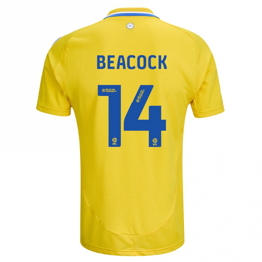 Enfant Football Maillot Molly Beacock #14 Jaune Bleu Tenues Extérieur 2024/25