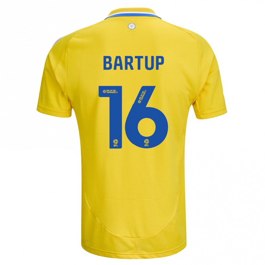 Enfant Football Maillot Laura Bartup #16 Jaune Bleu Tenues Extérieur 2024/25